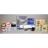 A selection of diecast models and other items, mostly packaged,