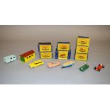 Six boxed Matchbox diecast models from the original 1-75 series,