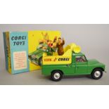 Corgi 472 Public Address Vehicle diecast model, in yellow and green with red interior,