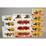 14 x Joal diecast model construction vehicles and buses, six boxed,