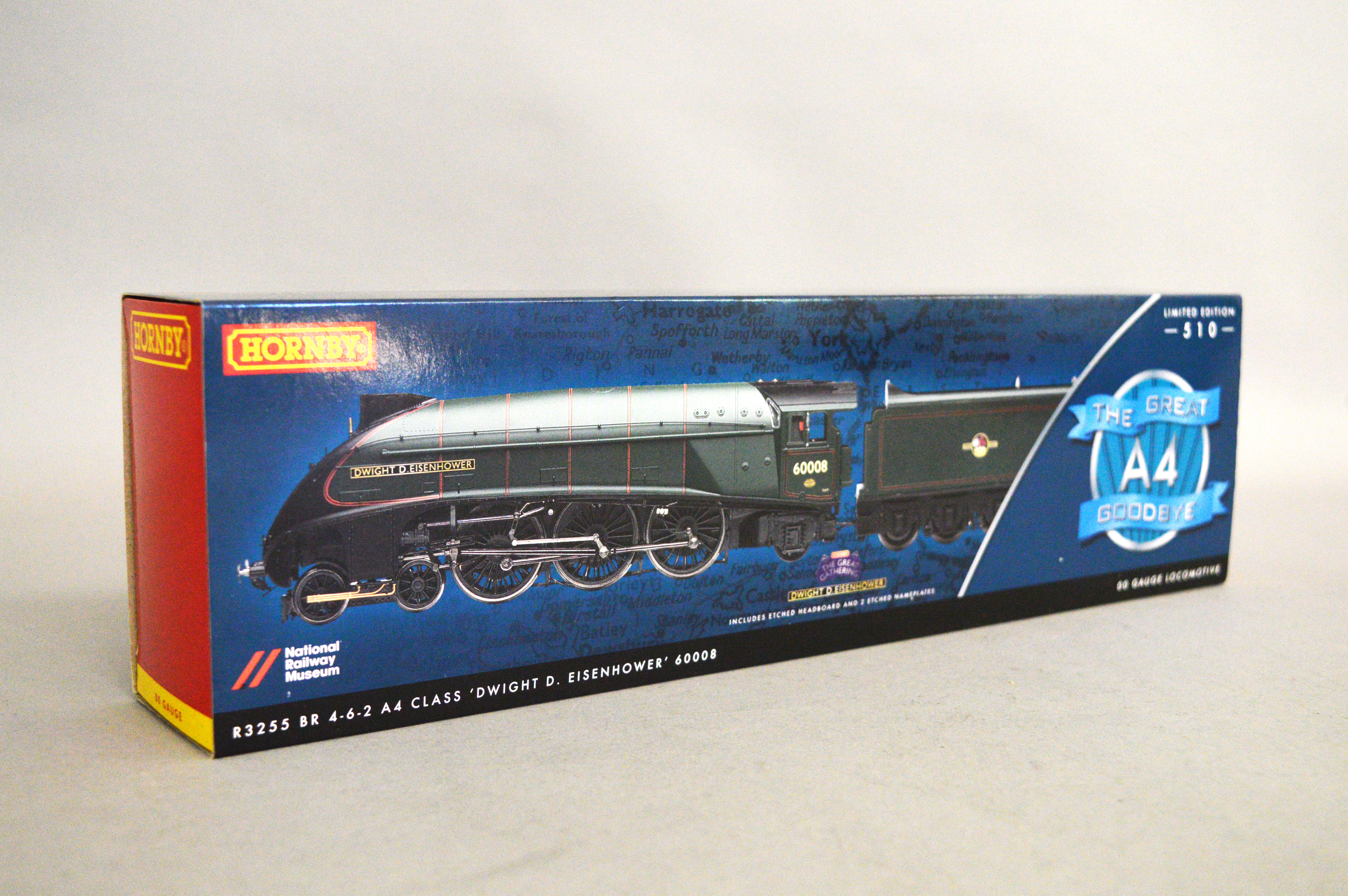 OO gauge. Hornby R3255 The Great Goodbye A4 Class 4-6-2 BR green Dwight D.