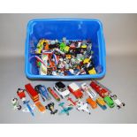 A mixed group of unboxed, plastic and diecast models in a variety of different scales by Matchbox,