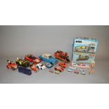 Quantity of tinplate toy vehicles, mostly Japanese,