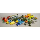 A quantity of unboxed Dinky Toys diecast models with varying degrees of play wear,