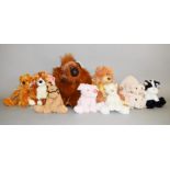 10 x assorted teddy bears and soft toys by Gund, Aurora and Hermann. VG.