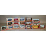 Seventeen boxed EFE single and double deck diecast model buses in 1:76 scale,