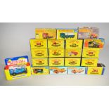 Twenty boxed Matchbox 1-75 diecast models, including three regular wheels -3, 17 and 32,