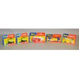 Five boxed Dinky Toys diecast models, #263 Airport Rescue Fire Tender, #266 ERF Fire Tender,