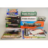 Quantity of Eddie Stobart related items: two Atlas diecast models; three Oxford Diecast models;