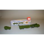 Dinky Supertoys 660 Tank Transporter, G, some paint wear in F box, one end torn.