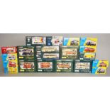 Twenty boxed Corgi diecast models, mainly buses and coaches,