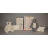 Two Steiff teddy bears, both UK & Ireland exclusives: Polar Ted, white, 40 cm, ltd.ed.