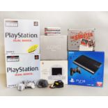 A quantity of Playstation items including: one Playstation console, one PSone console,