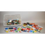 A mixed group of unboxed, plastic and diecast models in a variety of different scales by Matchbox,