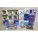 18 x diecast model aircraft, by HobbyMaster, Oxford, 72Aviation, etc. Boxed, G-VG.