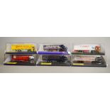 Five boxed Oxford Haulage Company diecast model trucks in 1:76 scale including 'Stan Robinson',