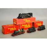 OO Gauge. Four boxed Tri-ang Locomotives, 2 x R.253 0-4-0 Dock Shunters, one in lidded box, R.