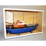 A scratch built wooden model of a Milford 'iron sided', coal burning, schooner rigged Trawler,