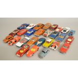 Twenty seven unboxed Dinky Toys diecast model cars including a Mercedes 250SE,