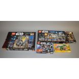 Five Lego sets: 75104 Star Wars Kylo Ren's Command Shuttle,