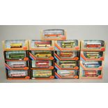 Seventeen boxed EFE single and double deck diecast model buses in 1:76 scale,
