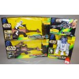 Four Hasbro Star Wars Power of the Force 2 toys: Remote Control R2-D2;
