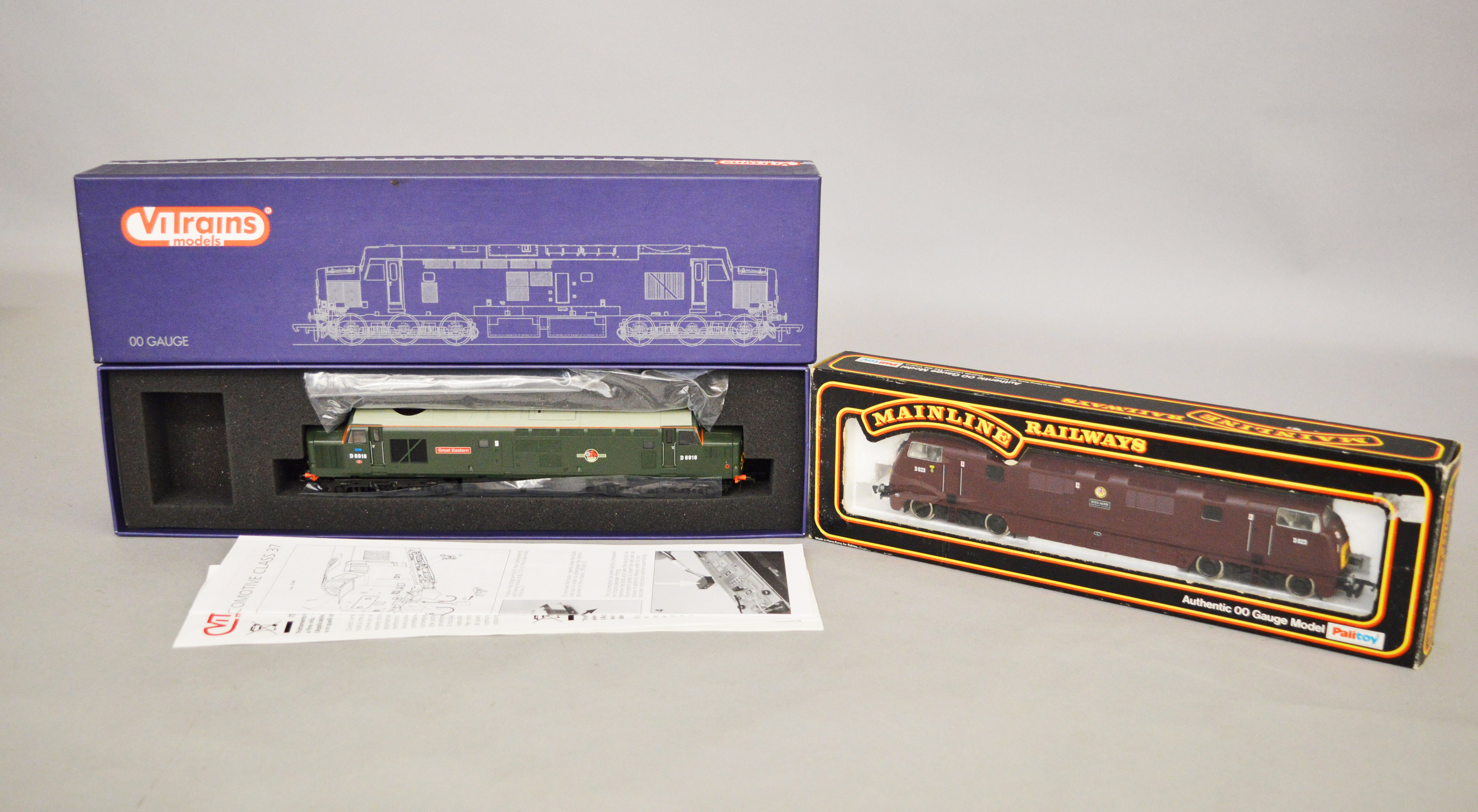 OO Gauge. Two boxed Diesel Locomotives, ViTrains V2030 Class 37216 'D6916 Great Eastern' B.R.