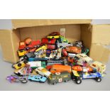 A quantity of unboxed playworn miniature diecast models by Matchbox, Corgi,