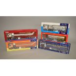 Five Corgi 1:50 scale diecast models: CC12428 Fred Greenwood & Son Volvo FH Houghton Parkhouse 'The