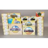 21 x Corgi Classics Commercials & Public Transport diecast model buses. Boxed and E.