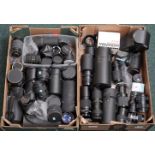 Two Boxes of Miscellaneous Lenses. Including Canon 80-200mm, Canon 28-105mm and Takumar 35mm f3.
