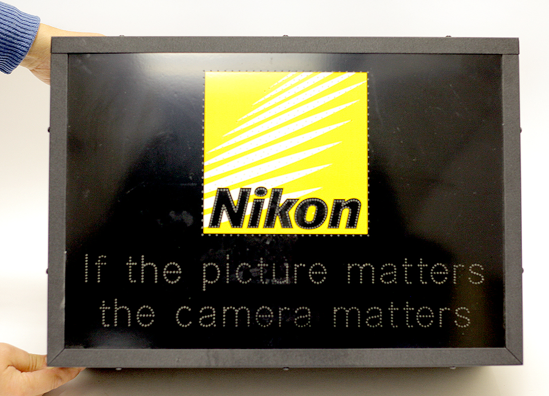 Large, Illuminated Nikon Sign. Approx 50cm x 45cm x 20cm. 110v so unable to test. - Image 2 of 2