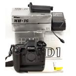 Nikon D1 Digital SLR Body #5038203 (condition 5E). Complete with spare battery, charger, MH-16.