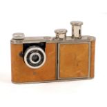 Petie Vanity Outfit. Pig skin covering, (condition 5/6F). Camera working, complete with spools.