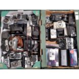 Approximately 25 Compact & Other Cameras in Two Boxes.