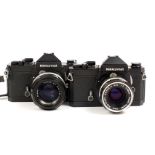 Two Black Nikkormat FT2 Cameras.