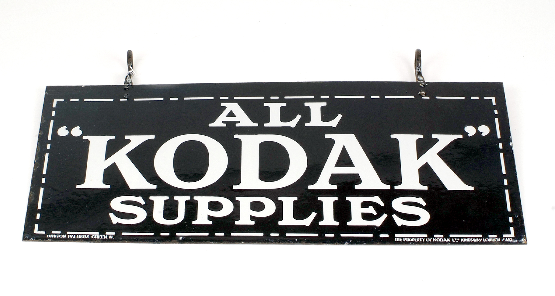 Large Double-Sided Hanging Enamel Kodak Sign. 28" x 12.5". - Image 2 of 5