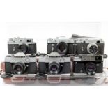 Six Russian Film Cameras, including Nikon Mount Models.