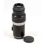 Black Hektor 13.5cm f4.5 L39 Mount Lens. #370314 (condition 5F) with caps.