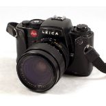 Black Leica R4 Body. #1568534 (condition 5F) with Vario-Elmar-R 35-70mm f3.5 lens (condition 5F).