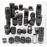 A Good Quality Box of Lenses. Approximately 25, including Canon 35mm f2.8, Canon 28mm f2.