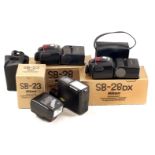 Four Nikon SB Flash Units. Comprising SB12, SB23, SB28 and SB28DX (condition 5F).