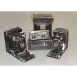 Three Collectors Cameras. Comprising Voigtlander plate camera with Heliar 15cm f4.