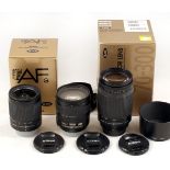 Three Nikon Autofocus Zoom Lenses. Comprising 28-100mm f3.5-5.