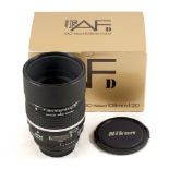 Uncommon DC-Nikkor AF105mm f2 D, with Defocus Control Lens. In maker's box. (condition 4E).