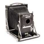 Uncommon Gandolfi Whole Plate Camera with Chrome Furniture & Ebonised Finish to the Wood.