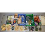 Quantity of assorted plastic toy soldiers, many still attached to sprue,
