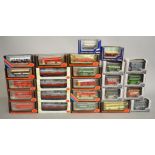 25 x EFE diecast model buses, coaches and tube trains. Boxed and VG.