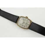 A 1920's 9ct gents wristwatch, H/M Chester 1929, unnamed working manual-wind 15 jewel movement,