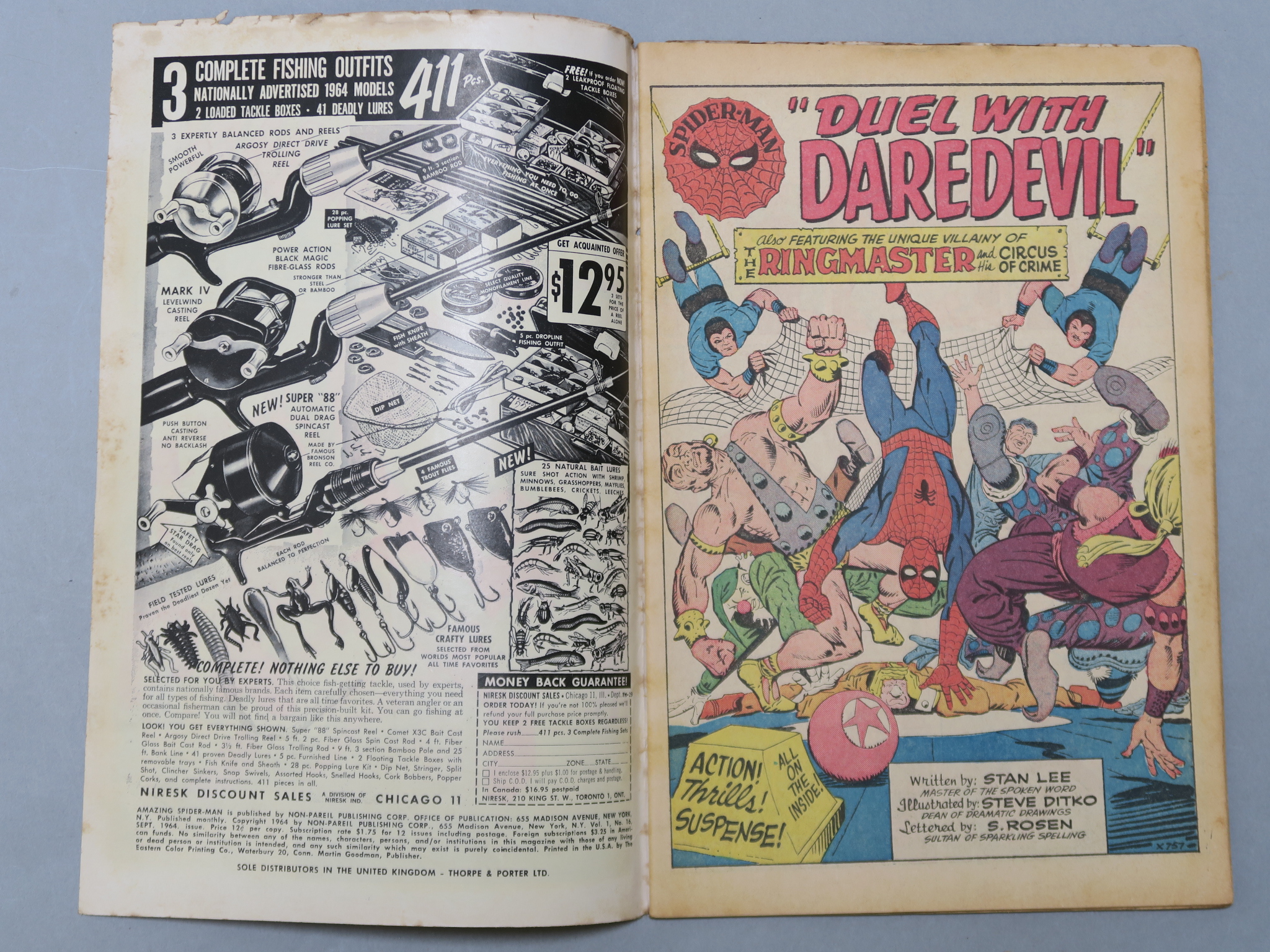 Amazing Spider-man #16 (Sept 1964) Spider-man battles Daredevil (in yellow costume), - Image 2 of 3